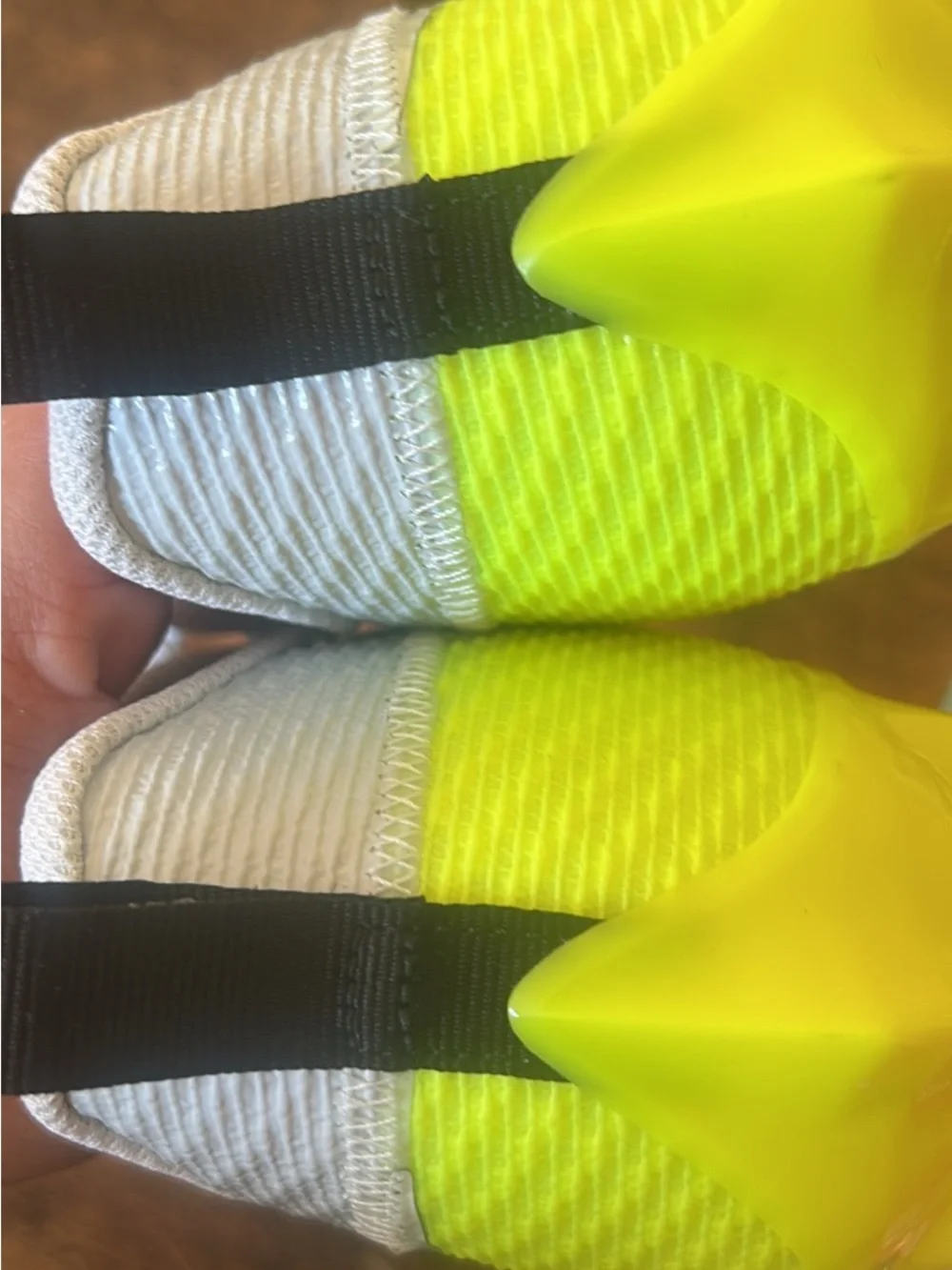 Nike Kids White and Neon Yellow Soccer Cleats with Black Swoosh